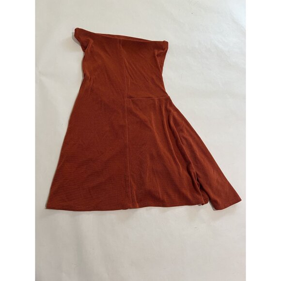 Venroy Jersey Strapless Mini Dress in Brick - Picture 3 of 4